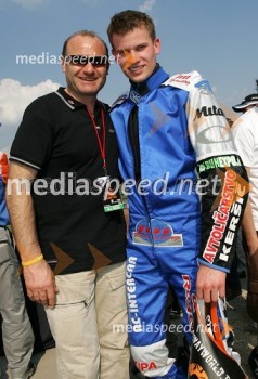 Armando Castagna, mentor Mateja Žagarja in najboljši italijanski voznik speedwaya vseh časov in Matej Žagar, spidvejist